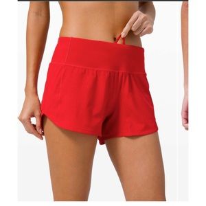 Lululemon Dark Red Speed Up Shorts 4”